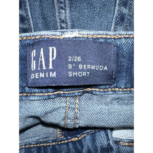 Gap 9" High Rise Denim Bermuda Shorts with Washwell Size 2/26 - Picture 9 of 10